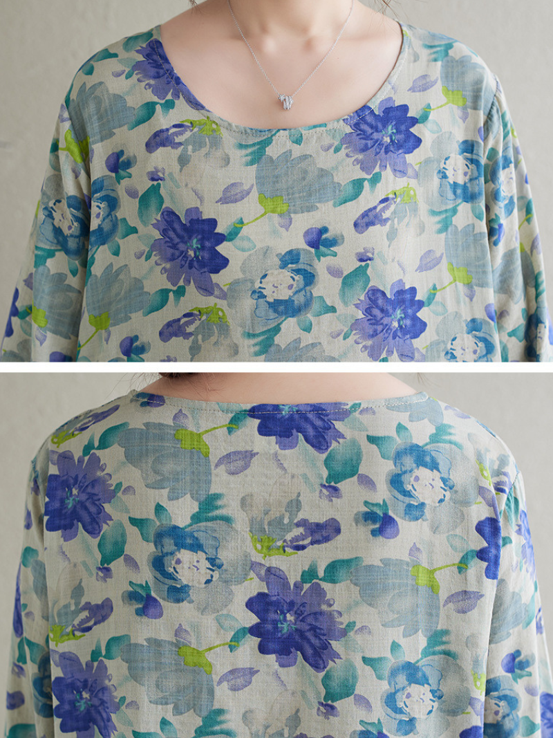 Women's Round Neck Smock Dress