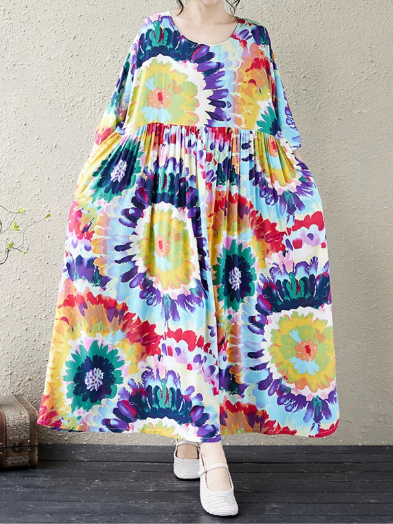 Joyful Weekend Maxi Dress — Flowing, Flattering Print for Sunlit Days