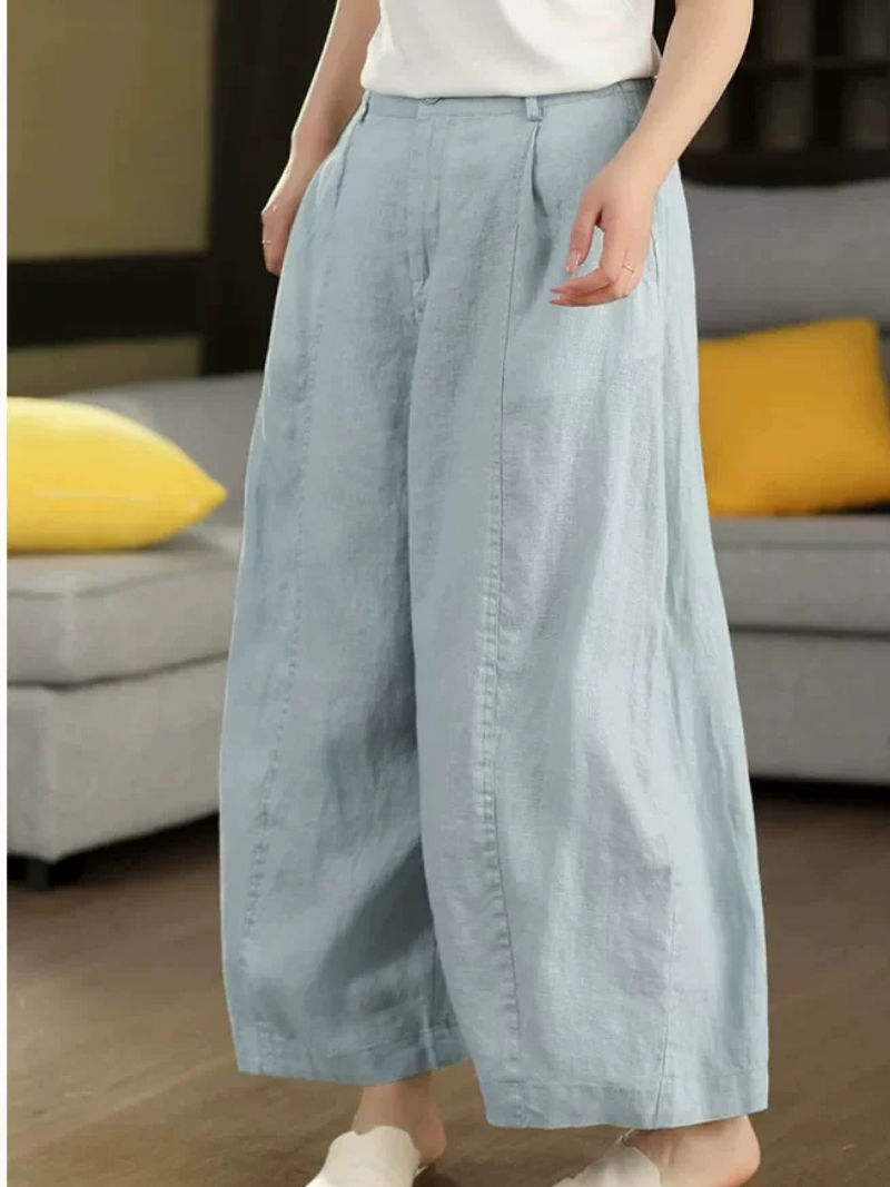 Breezy Confidence Wide-Leg Pants — Cotton Linen Ease for Every Day