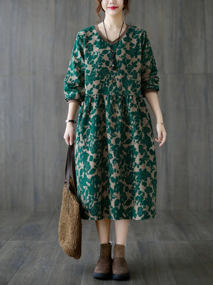Floral smock dress for women