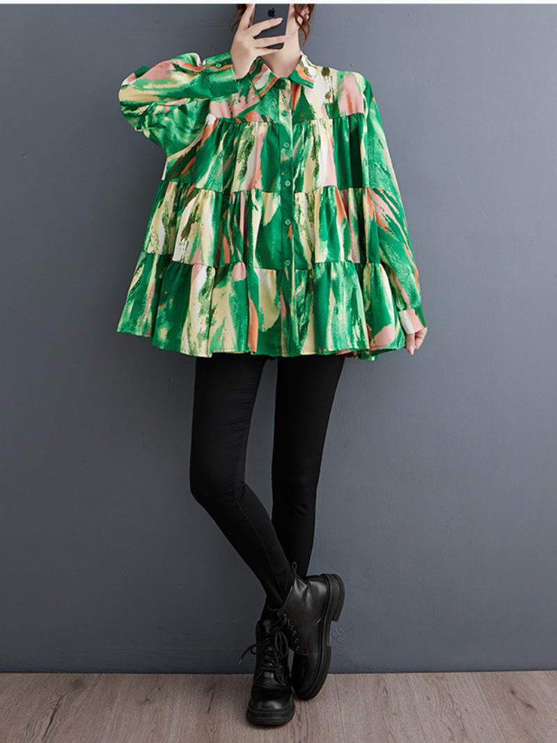 Women's Loose Green Shirt Top