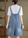 Women's Day to Night Wear High-Waisted Straight Short Dungarees