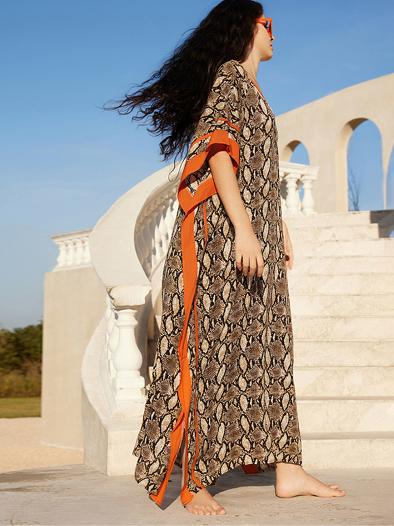 Vestido de biquíni da moda feminina encobrimento de biquíni Long Kaftan
