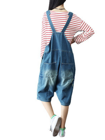 Women's Pockets Denim Overalls