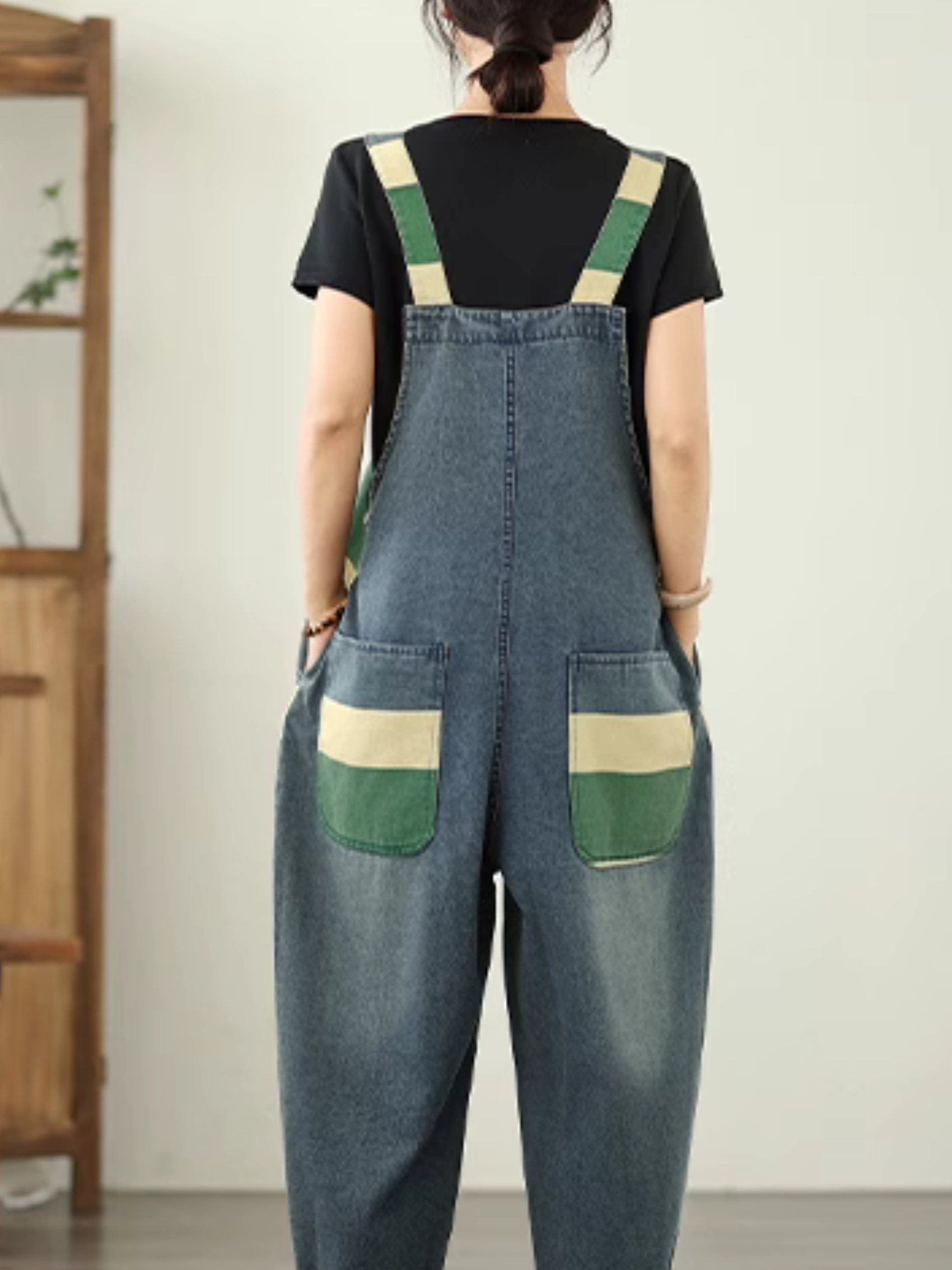 Women's Back Side Pockets Dungaree 