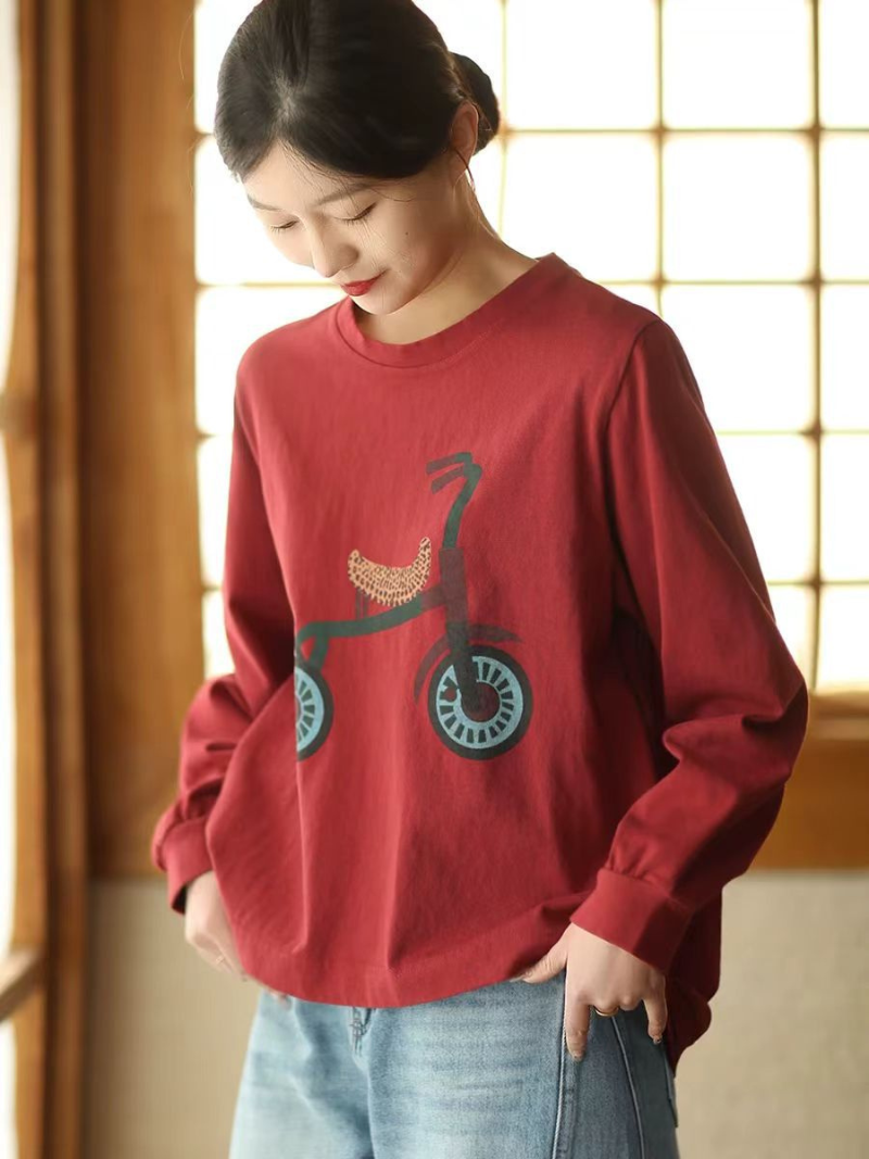 Women's Red Printed Top