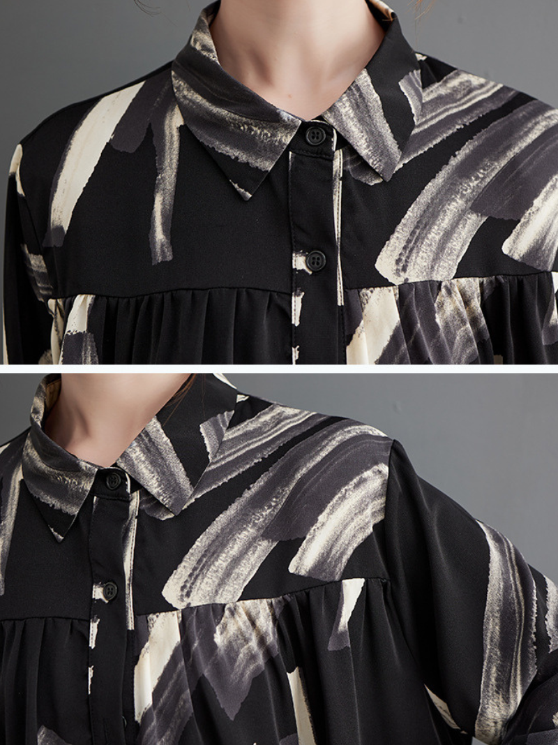 Women's Black Button Up Shirt Top