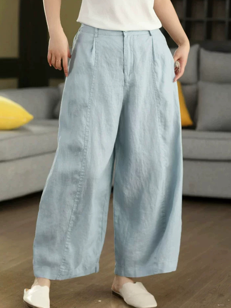 Breezy Confidence Wide-Leg Pants — Cotton Linen Ease for Every Day