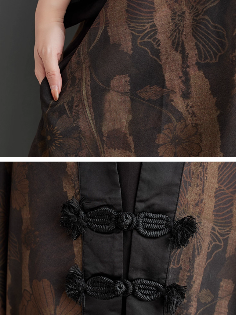 Artisanal Kimono Coat with Frog Closures, Oversized Cocoon Silhouette, Elegant Draped Layers