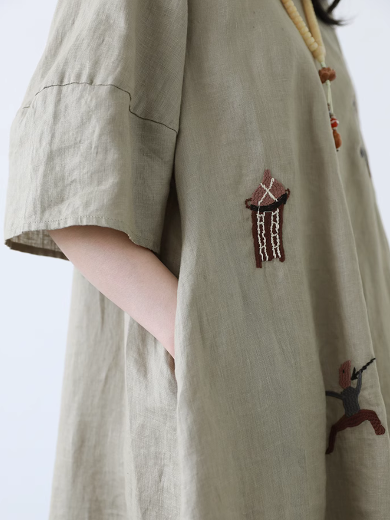 Women's Side Pocket Midi Dress  