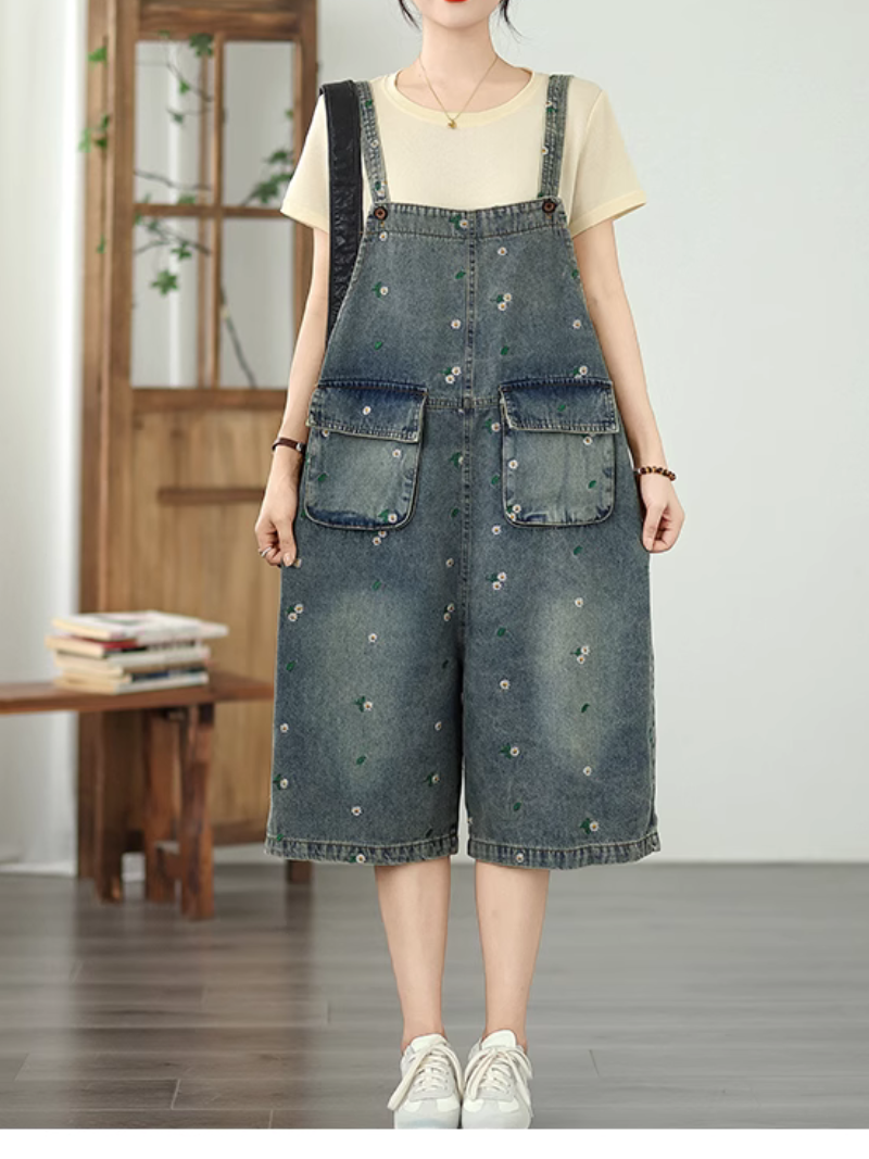 Women's Loose Denim Dungaree 