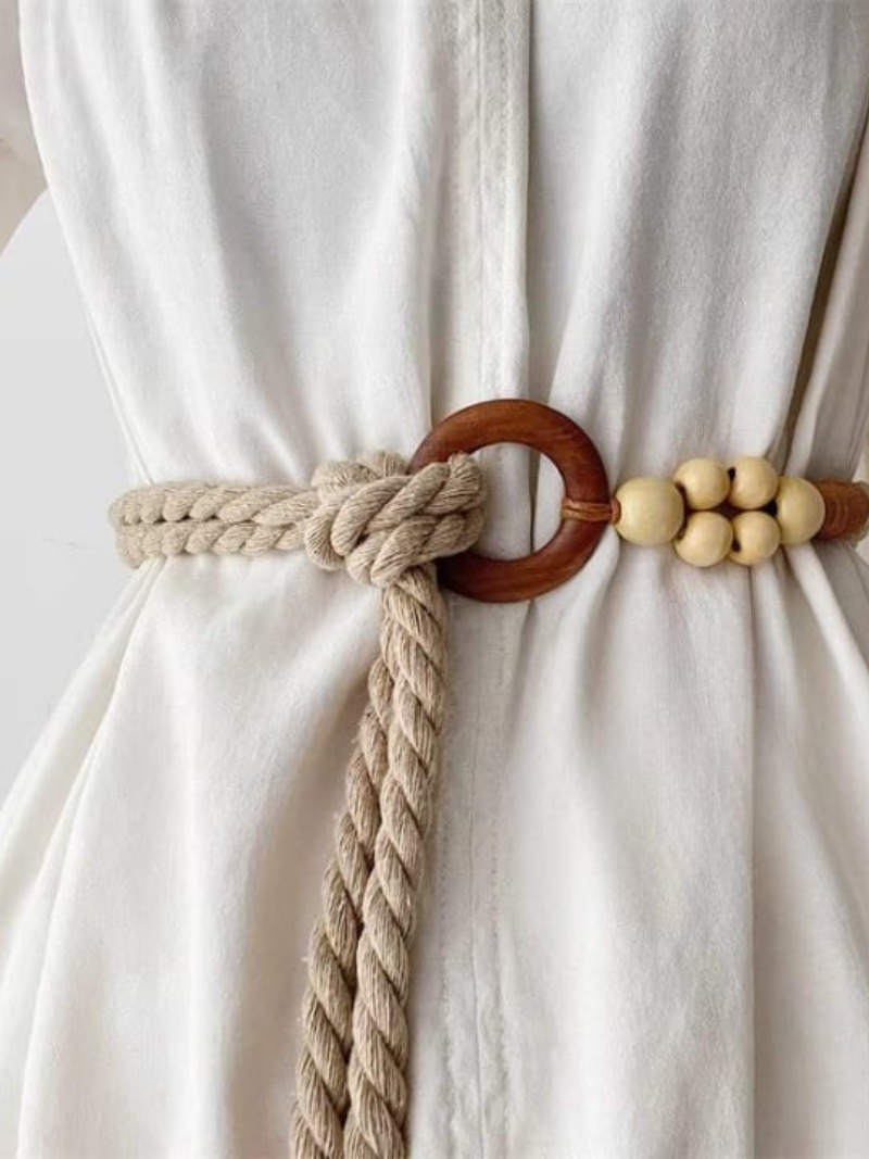 Summer de mujeres con cinturón de cintura elegante y elegante