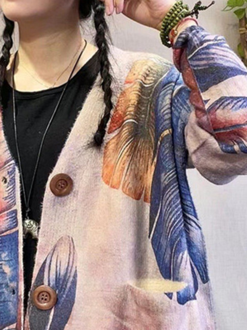 stylish leafs women cardigans 