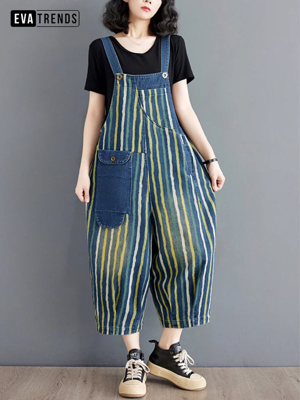 Damen Sommer Latzhose, bequem, cool, lockere Passform