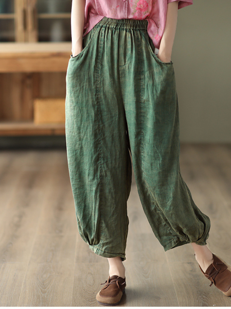 Women's Green Loose Bottom 