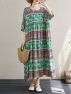 Women's Summer Printed Elephant High Waist Smock Dress