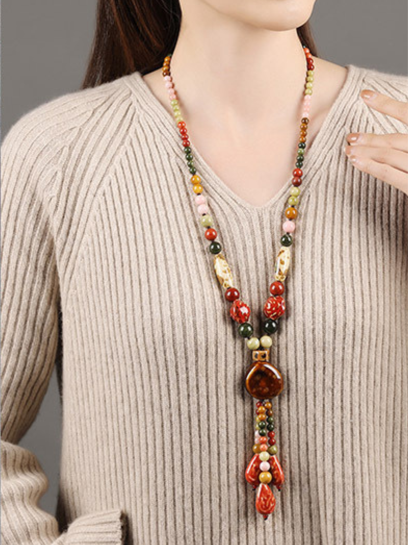 Collier de pendentif en cristal Boho Chic d'été pour femmes