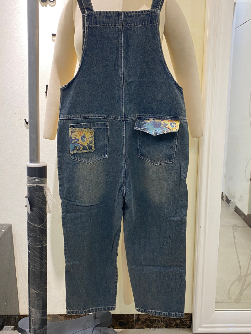 Pocket Style Denim Dungarees