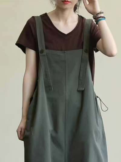 Women's Loose Casual Cool Wide Leg  Bib's Overalls Dungarees