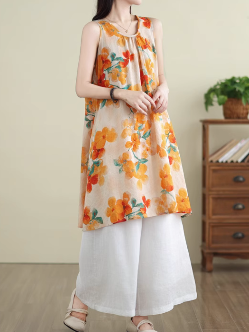  Women's Classic crew neck Midi Top