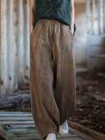 Trendy brown wide-leg pants 