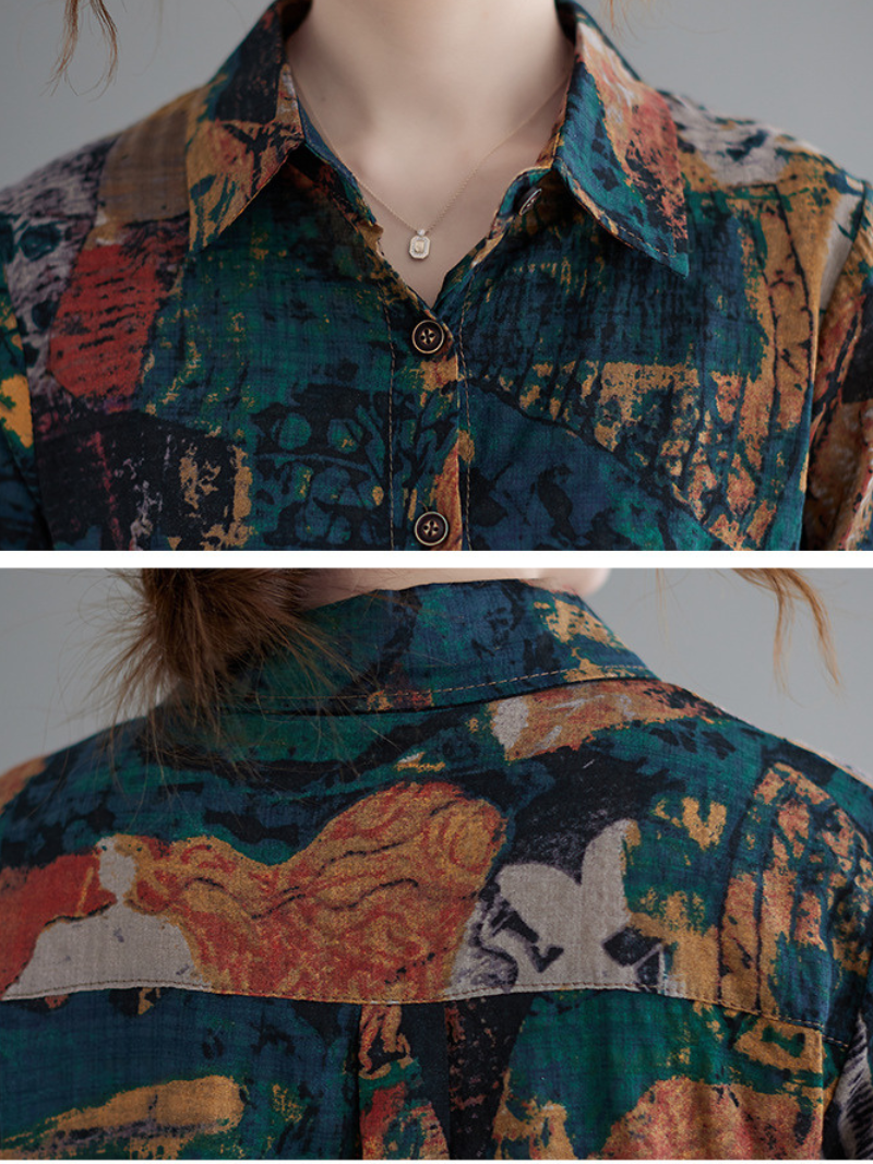 Chemise à col de polo boutonnée décontractée de femme