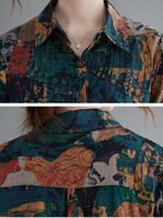 Chemise à col de polo boutonnée décontractée de femme