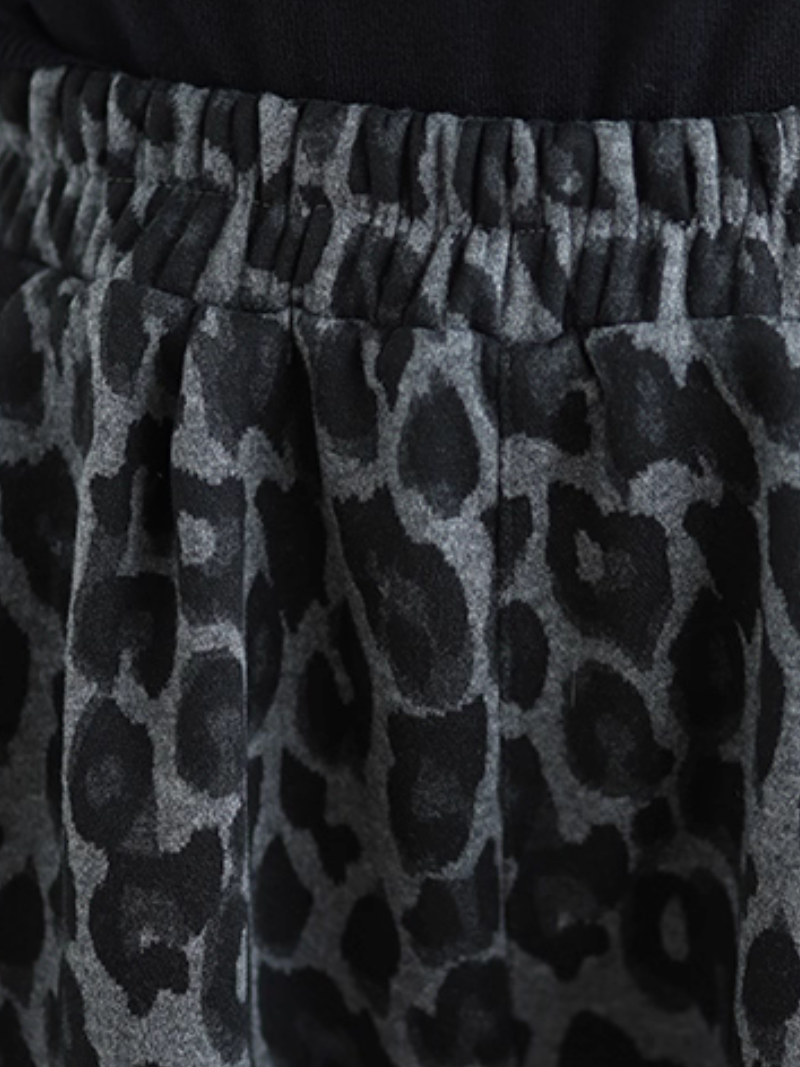 Leopard Print Balloon Jogger Pants for Women in Stretch Fabric