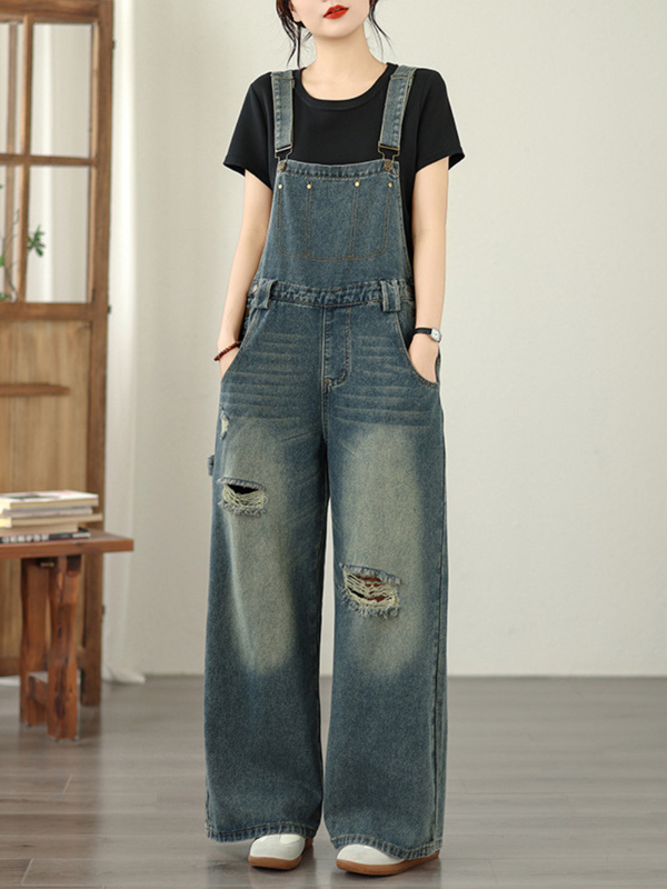 Weekend Confidence One-Piece — Relaxed Denim Overalls with Flattering Lantern Legs