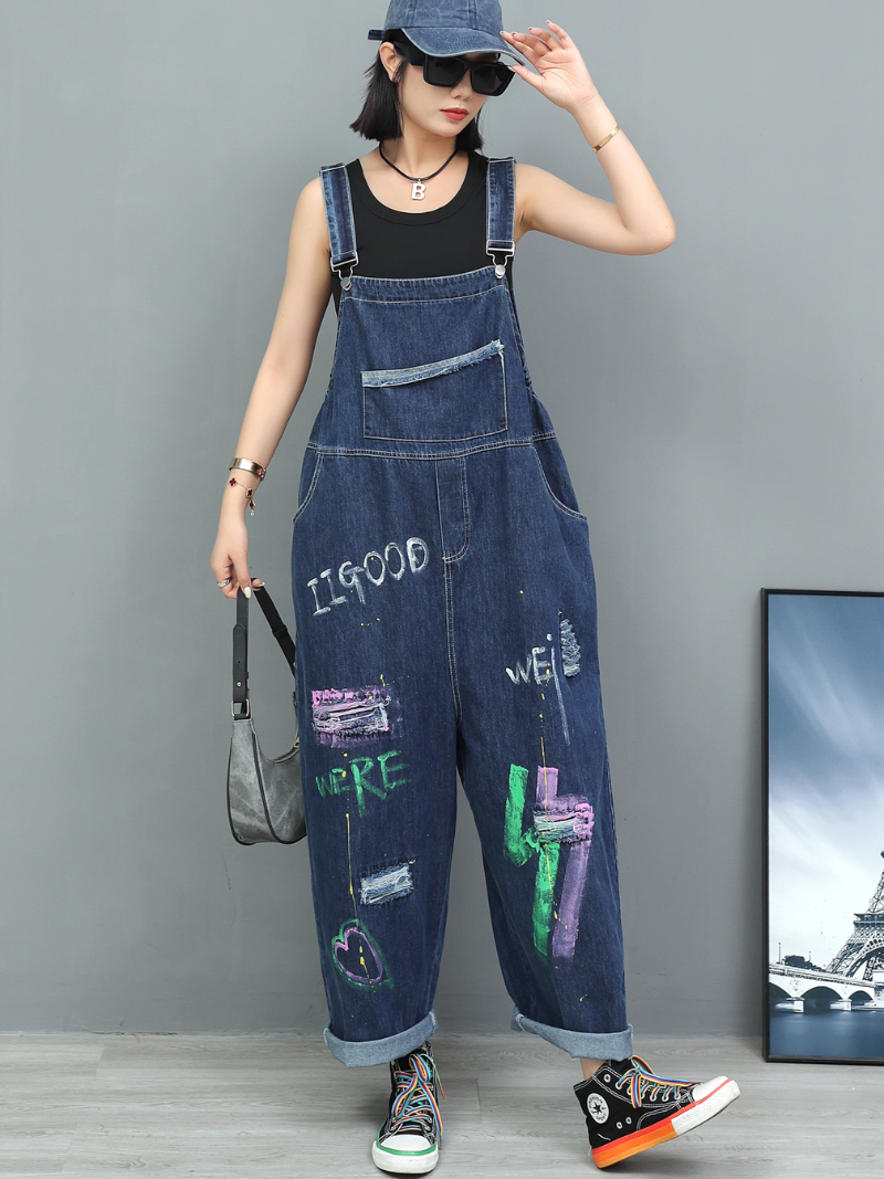 Women's Hand Painted Dungaree 