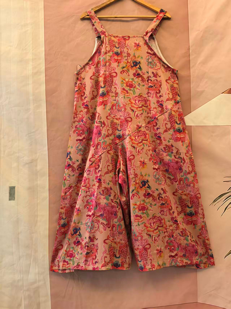 Dungaree globalement léger de l'été des femmes imprimé en liberté globale