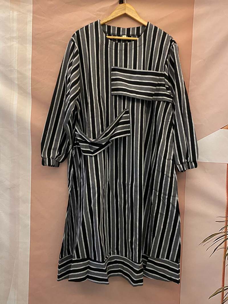 Robe A-Line Spring & Automne Striped Striped Striped A-Line pour femmes