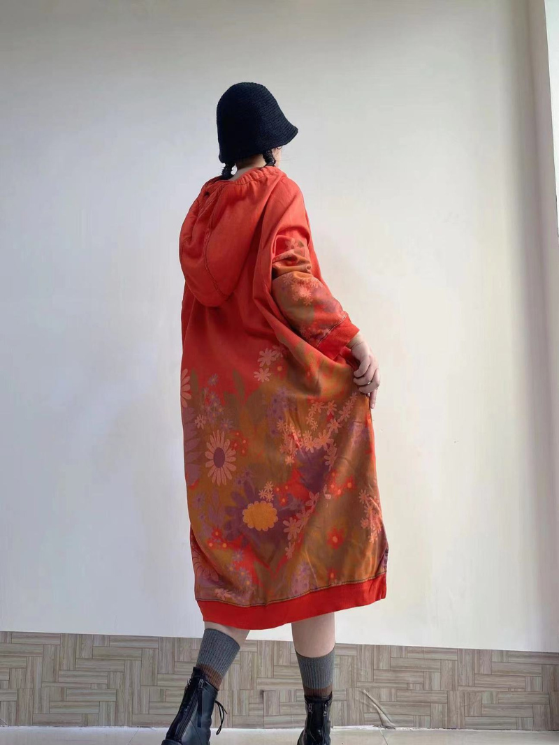 Hooded sweater dress