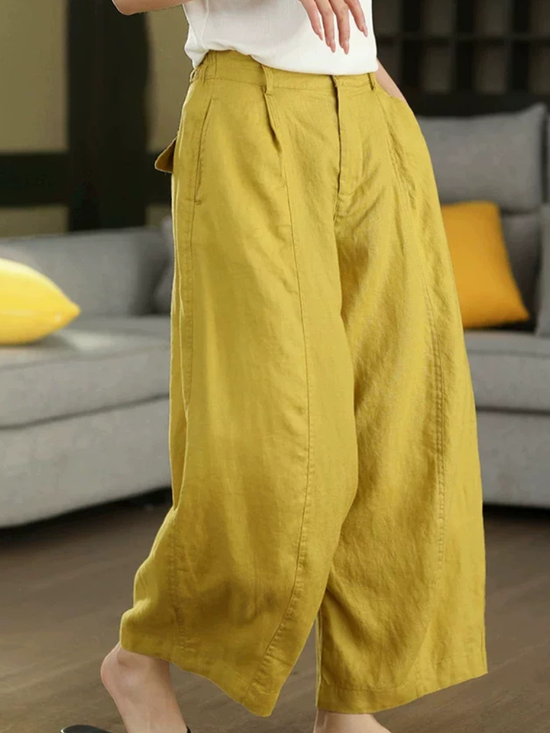 Breezy Confidence Wide-Leg Pants — Cotton Linen Ease for Every Day