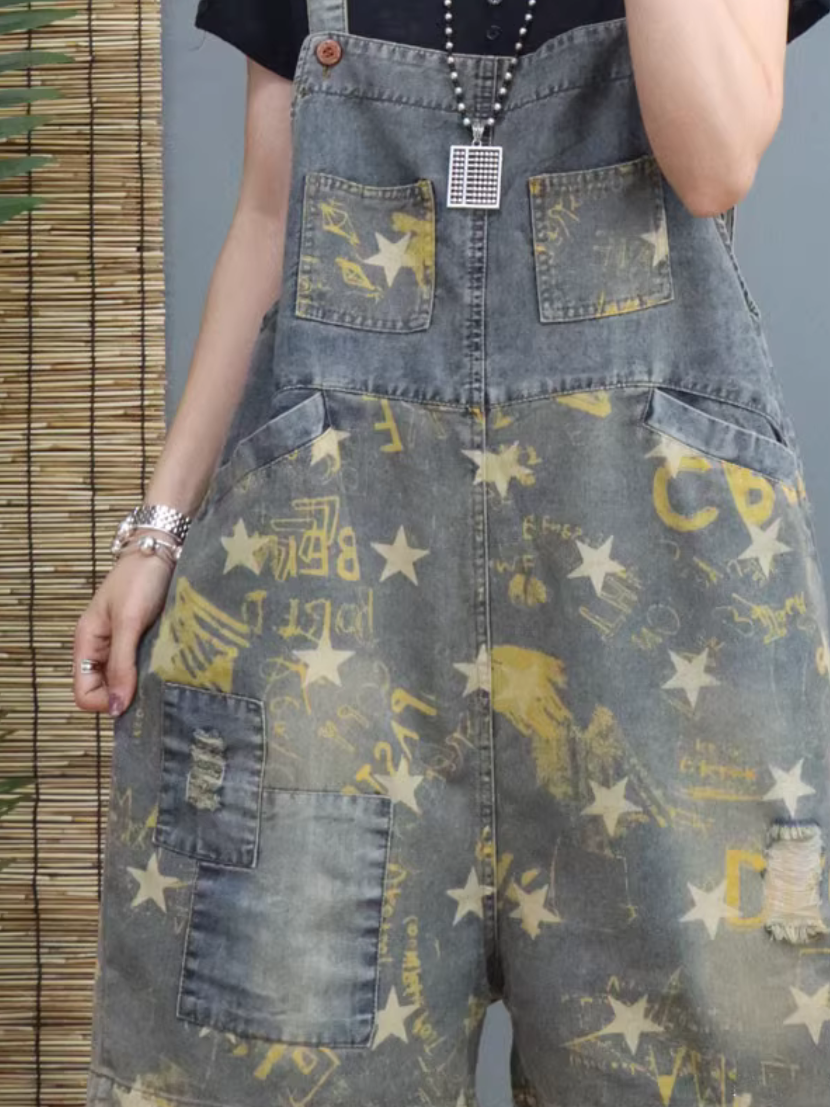 Women's Loose High Waist Dungaree