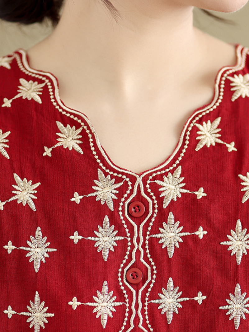 Women's Red  TOP CrewNeck