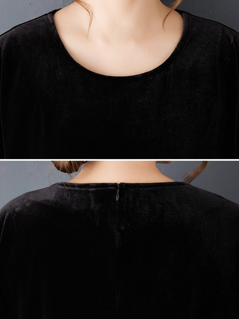 Round neck midi dress