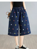 Weekend Ease Denim Culottes — Playful Floral, Effortless Fit and Confidence