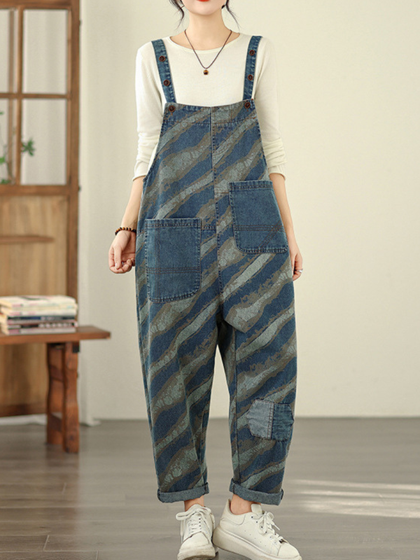 women's casual denim overalls 