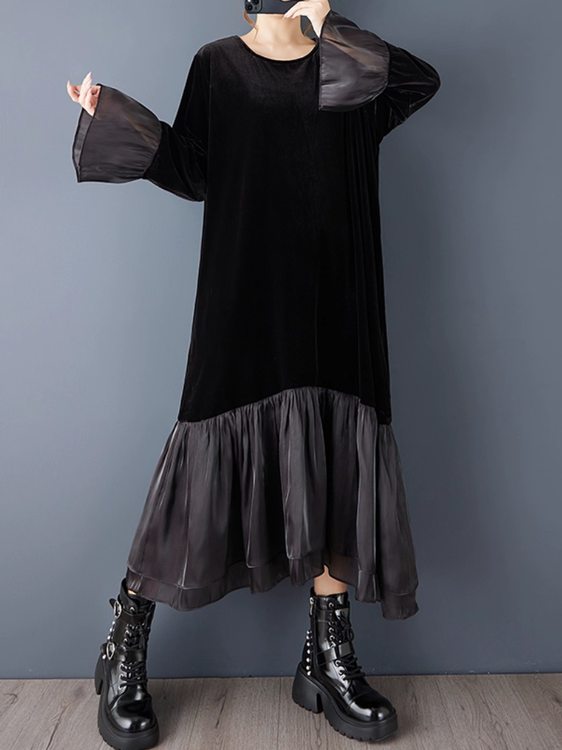 Ruffle hem women's midi dress