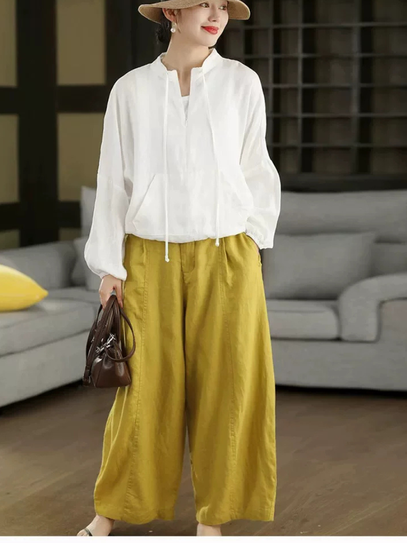 Breezy Confidence Wide-Leg Pants — Cotton Linen Ease for Every Day