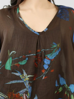 Breezy Weekend Tunic for Effortless Elegance — Linen Blend, Artistically Printed