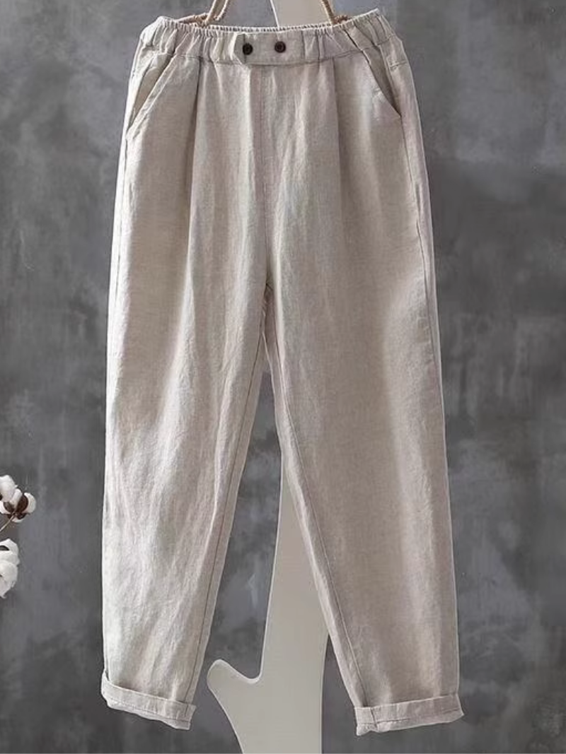Pantalon harem en lin d'été pour femmes mince pantalon décontracté en bas