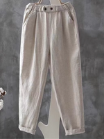 Women's Summer Linen Harem Pants thin Loose Casual Pants Bottom