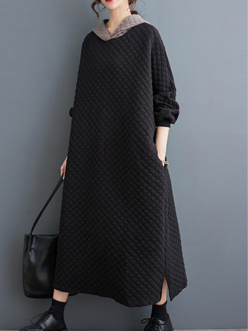 Women's Black Pocket Kaftan