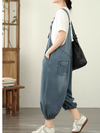 Women's  Beautiful & Light Wash Boho Bloom Dunagrees