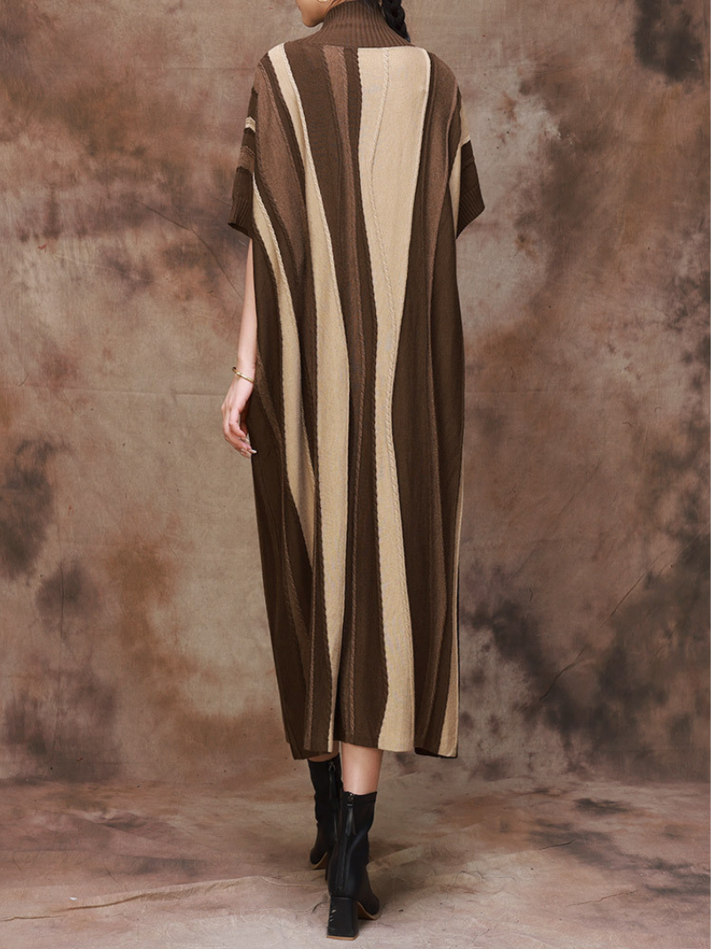 Women's Half High Collar  Midi Dress