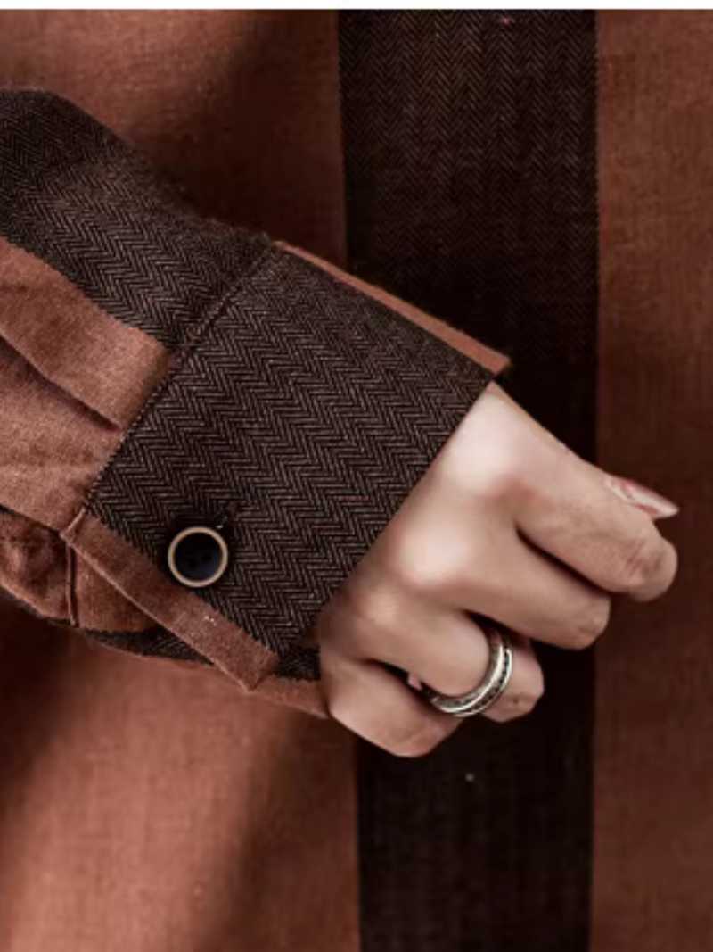 Women’s Relaxed Check Shirt Dress in Cotton Blend, Button-Down Midi