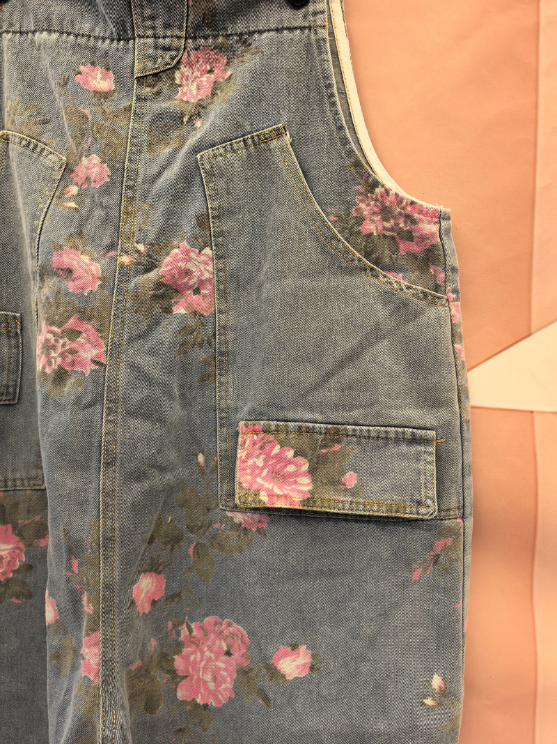 Hey Women's Denim High Taist Loose Baggy Dungaes