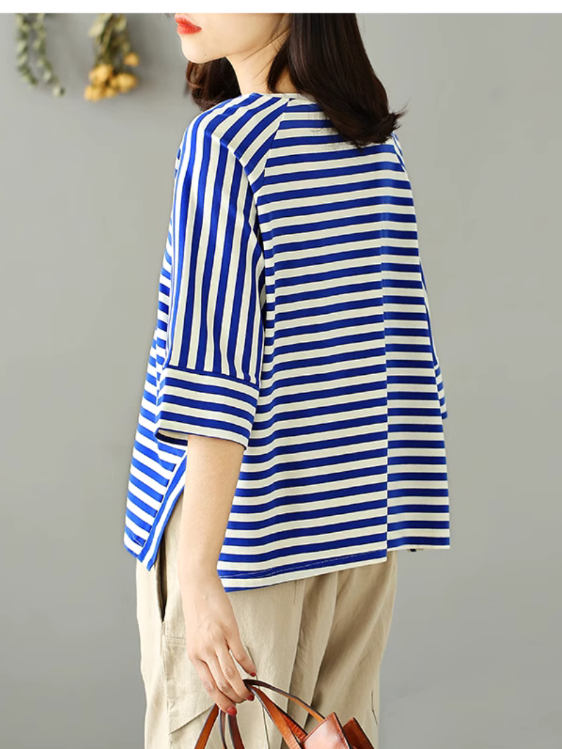 Women's Blue Striped  Top